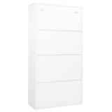 Office Cabinet White 90x40x180 cm Steel 335942
