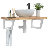 Basin Shelf Wall Mounted Steel and Solid Wood Acacia 3302802
