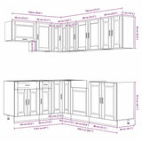 11 Piece Kitchen Cabinet Set "Porto" Artisan Oak Engineered Wood 3314910