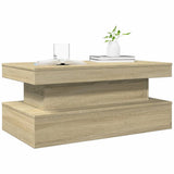 Coffee Table with LED Lights Sonoma Oak 90x50x40 cm 839849