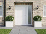 Garden Planter with LED 2 pcs White 40 x 40 x 40 cm Steel 8008129