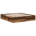 Bed Frame without Mattress Old Wood 200x200cm Engineered Wood 3328869