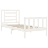Bed Frame without Mattress White Small Single Solid Wood Pine 3192842