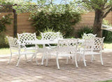 Garden Dining Set 7 pcs White Aluminium 3334658