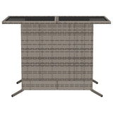 3 Piece Bistro Set with Cushions Grey Poly Rattan 365123