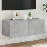 TV Wall Cabinet with LED Lights Concrete Grey 80x35x31 cm 837287