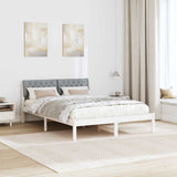 Bed frame White and light grey 135 x 190 cm Solid pine wood 878623