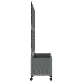 Garden Planter with Trellis&Wheels 3 pcs Light Grey PP 3423079