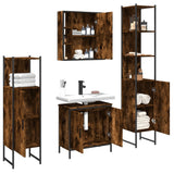 4 Piece Bathroom Cabinet Set Smoked Oak Engineered Wood 3214772