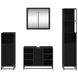 Bathroom Furniture Set 4 pcs Black Oak Engineered Wood 3402356