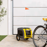 Pet Bike Trailer Yellow and Grey Oxford Fabric and Iron 93826