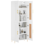 Highboard White 69.5x34x180 cm Engineered Wood 3199673
