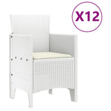 Garden Dining Set 13 pcs White Polt rattan 3378786