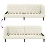 Corner Bed Frame with Headboard Cream 90 x 190 cm Velvet 42016603