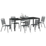 Garden Dining Set 7 pcs Anthracite Powder-Coated Steel 3379301