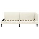 Corner Bed Frame Cream 90 x 200 cm Velvet and Engineered wood 42016233