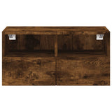 TV Wall Cabinet Smoked Oak 60x30x30 cm Engineered Wood 836862