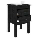 ZNTS Bedside Cabinets 2 pcs Black 40x35x61.5 cm Solid Wood Pine 813698