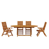 Garden Dining Set Folding 5 pcs Brown Solid Acacia Wood 3375714