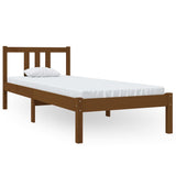 Bed Frame without Mattress Honey Brown Solid Wood 75x190 cm Small Single 814847