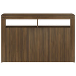 ZNTS Sideboard with LED Lights Brown Oak 115.5x30x75 cm 815734