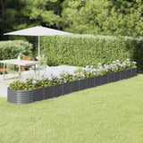 Garden Raised Bed Galvanised Steel 620x80x36 cm Anthracite 318946