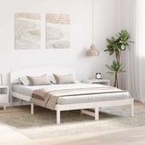 Bed Frame with Headboard White 140 x 200 cm Solid Pine Wood 872063
