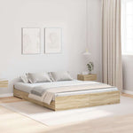 Storage Bed Frame Sonoma oak 160 x 200 cm Engineered wood 3335279