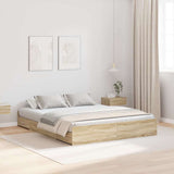 Storage Bed Frame Sonoma oak 160 x 200 cm Engineered wood 3335279