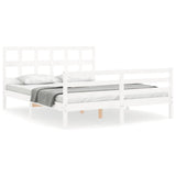 Bed Frame without Mattress White 160x200 cm Solid Wood 3194842