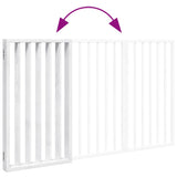 Dog Gate Foldable 3 Panels White 150 cm Poplar Wood 352182