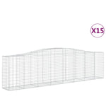 Arched Gabion Baskets 15 pcs 400x50x100/120 cm Galvanised Iron 3145965