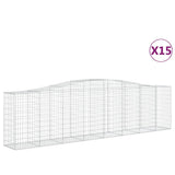 Arched Gabion Baskets 15 pcs 400x50x100/120 cm Galvanised Iron 3145965
