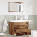 Bathroom Furniture Set 2 pcs Old Wood Engineered Wood and Metal 875432