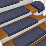 Stair Mats 15 pcs 65x21x4 cm Dark Grey and Blue Rectangular Edge 326195