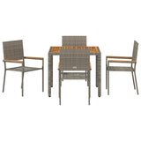 Garden Dining Set 5 pcs Grey Poly Rattan 3365405