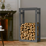 Firewood Rack Grey 60x25x100 cm Solid Wood Pine 822414