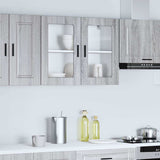 Kitchen Wall Cabinet with Glass Door Porto Grey Sonoma 854093