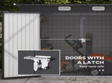 3.7 x 7.9ft Galvanised Steel Shed, with Latched Door and Padlock - Grey T3398P317750