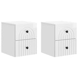Wall-Mounted Bedside Cabinet with Drawer 2 pcs High Gloss White 898134
