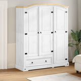 Wardrobe Corona White 151.5x52x186 cm Solid Wood Pine 4012161