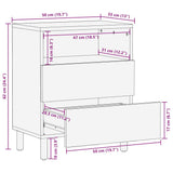Bed Cabinet Black 50x33x62 cm Solid Rough Wood Mango 4018638