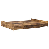 Storage Bed Frame Old Wood 140 x 190 cm Engineered Wood 3335315