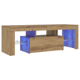 TV Cabinet with LED Lights Artisan Oak 120x36.5x40 cm Engineered Wood 856302
