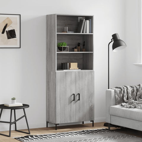 Highboard Grey Sonoma 69.5x34x180 cm Engineered Wood 3189259