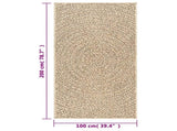 Rug ZIZUR 100x200 cm Jute Look Indoor and Outdoor 4006161