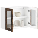 Kitchen Wall Cabinet with Glass Door Porto Smoked Oak 854092