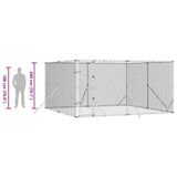 Outdoor Dog Kennel Silver 4x4x2 m Galvanised Steel 3190455