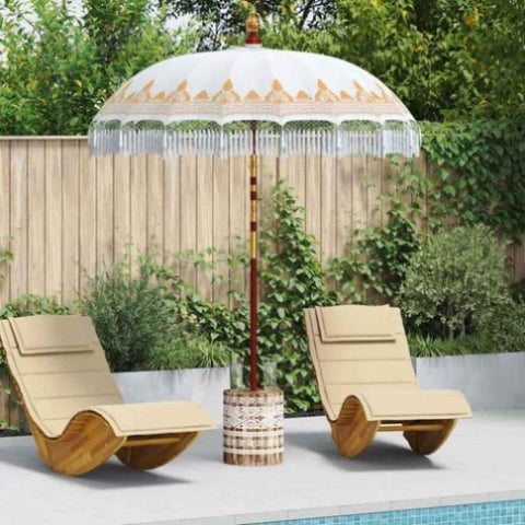 Balinese Parasol 260 Cream 180-190 cm Cotton and solid wood 3356885