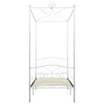 ZNTS 284468 Canopy Bed Frame without Mattress White Metal 90x200 cm